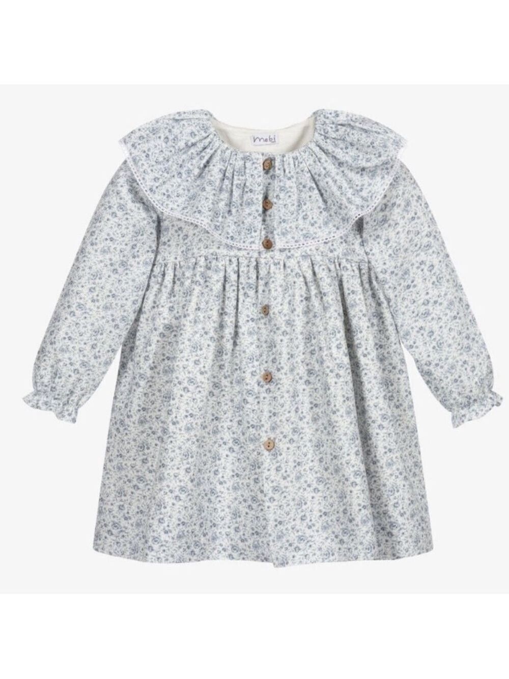 Blue FLORAL COTTON DRESS
